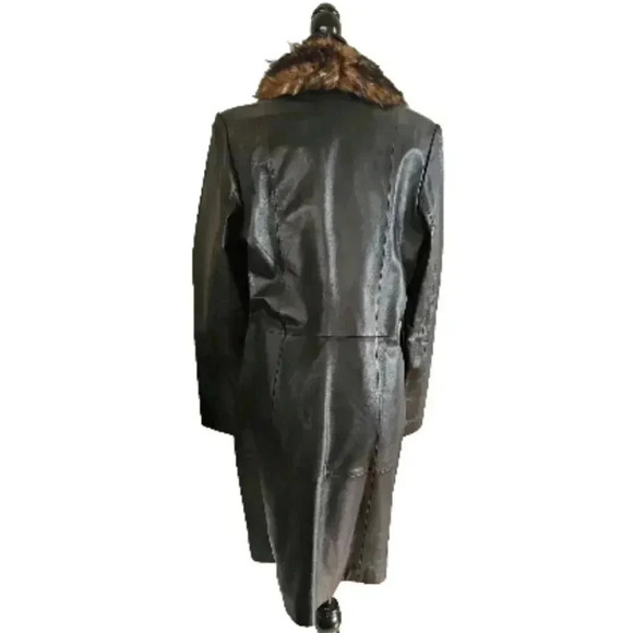 Wilson Leather Women's Black Pelle Studio Vinatge Faux Fur Trim Jacket M - Picture 4 of 13
